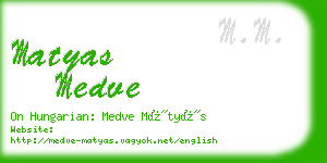 matyas medve business card